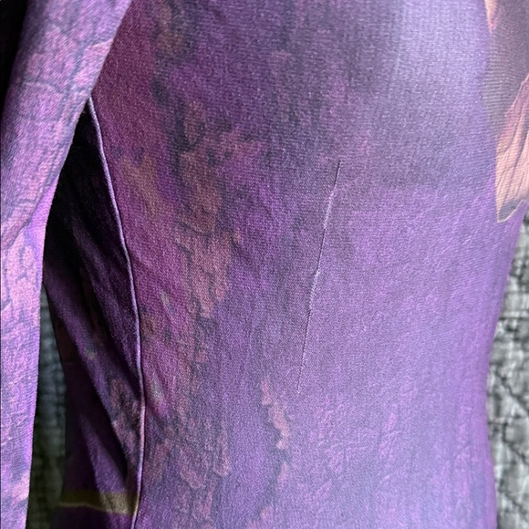 Cop.Copine Purple Leaf Long Sleeve Mesh Top - - Picture 3 of 10